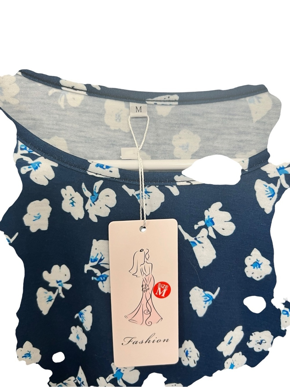 Navy Floral Ruffle Sleeve Dress - Picture 3 of 4